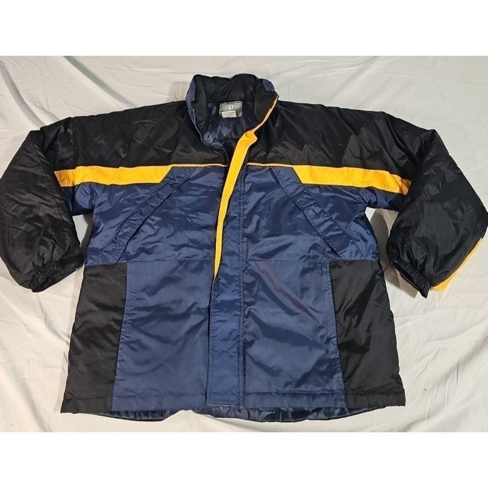 Steve & Barry's Double Down Men's Blue Black‎ Yellow Coat Size XL